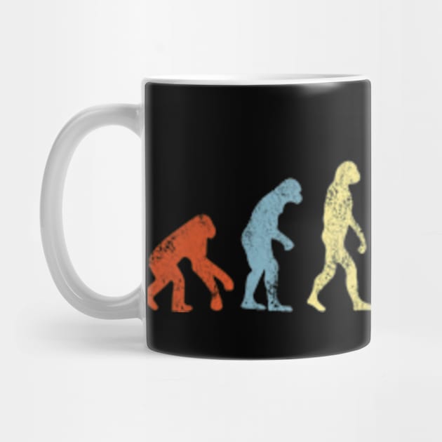 Funny Drummer Retro Vintage Evolution Of Man by BlendedArt